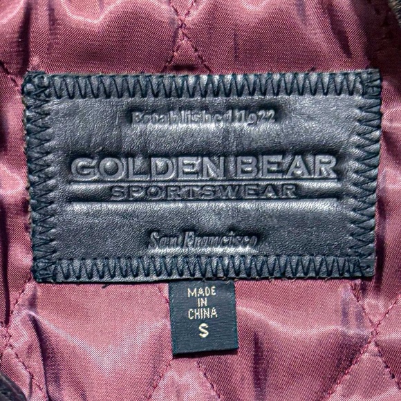 RARE “Golden Bear Sportwear” Black Genuine Leather Quilted Moto Biker Jacket - Picture 2 of 6